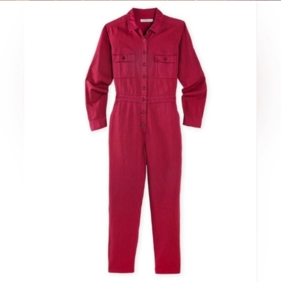 Outerknown Lou Corduroy Jumpsuit in Pink $188 Small - Picture 3 of 7